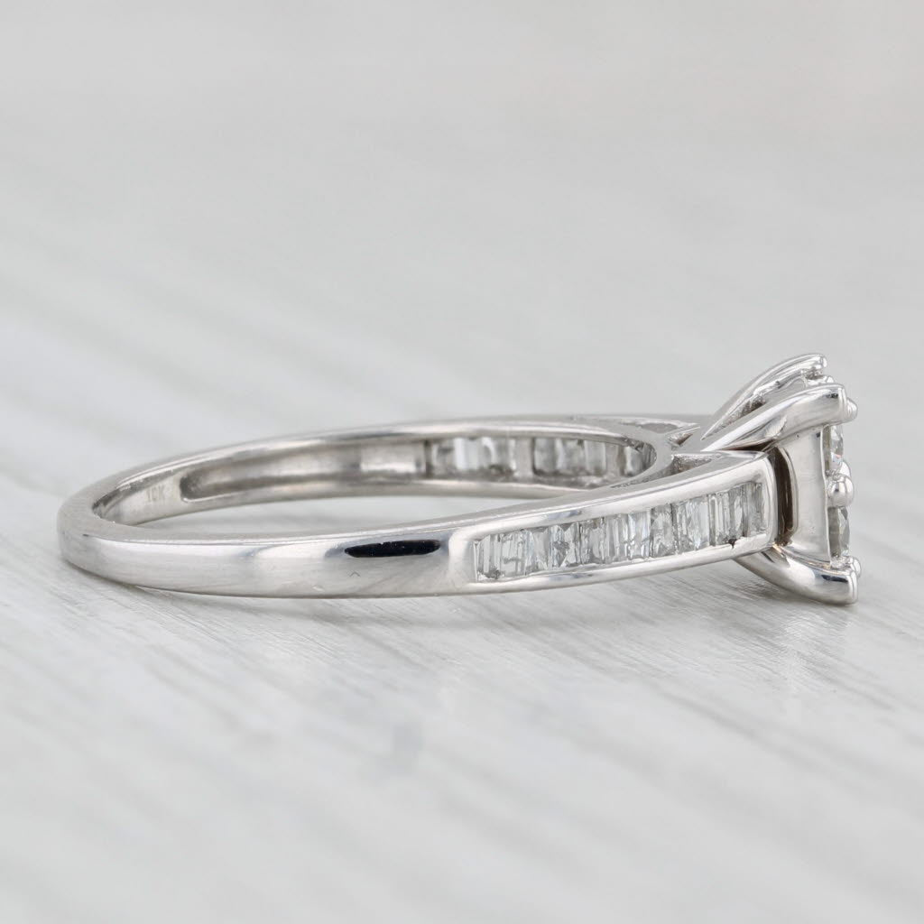 0.50ctw Diamond Cluster Engagement Ring 10k White Gold Size 7