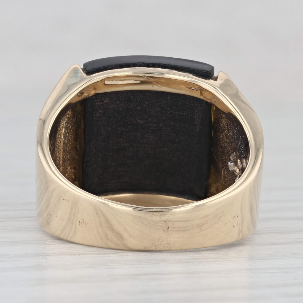 0.25ctw Lab Created Ruby Onyx Scorpion Ring 14k Yellow White Gold Size 10.25