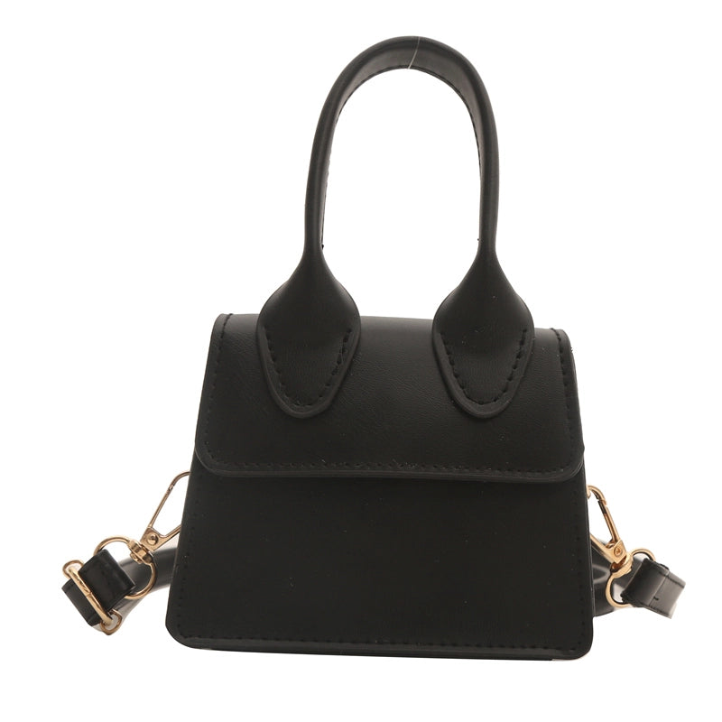 Women's Small Pu Leather Solid Color Cute Basic Flip Cover Crossbody Bag