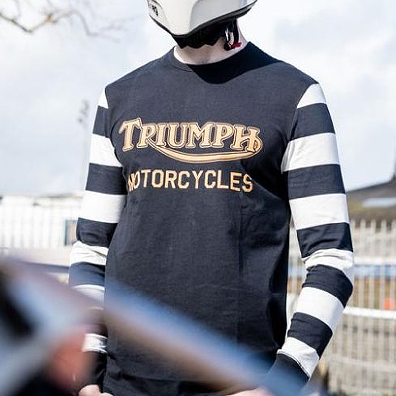 American Letters Stripe Print Long Sleeve Casual T-Shirt
