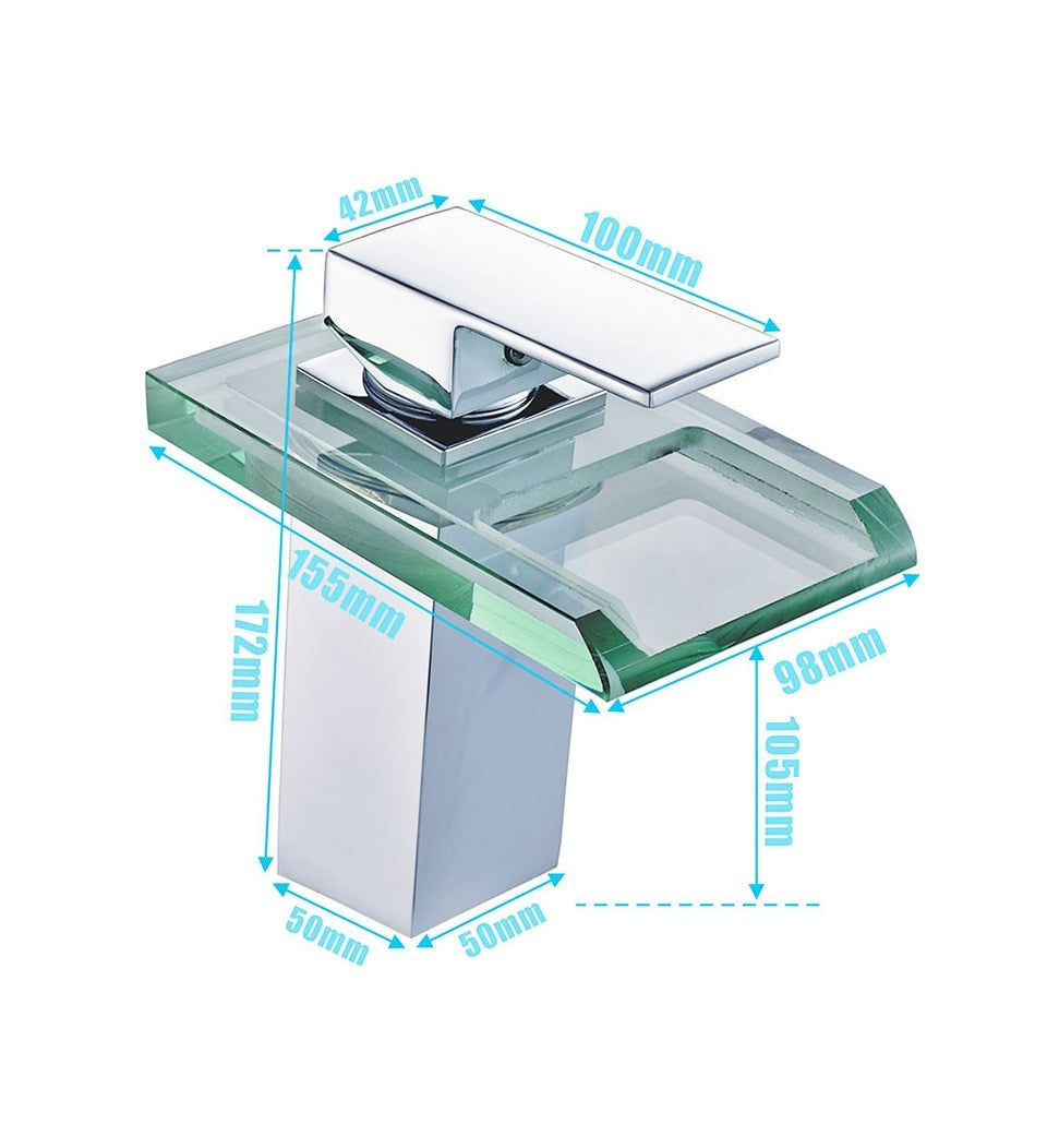 LED Waterfall Bathroom Faucet