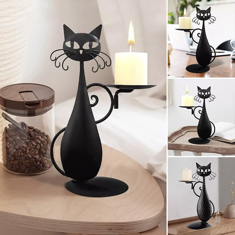 🔥Hot Selling | 48% OFF😺Black Cat Candle Holder