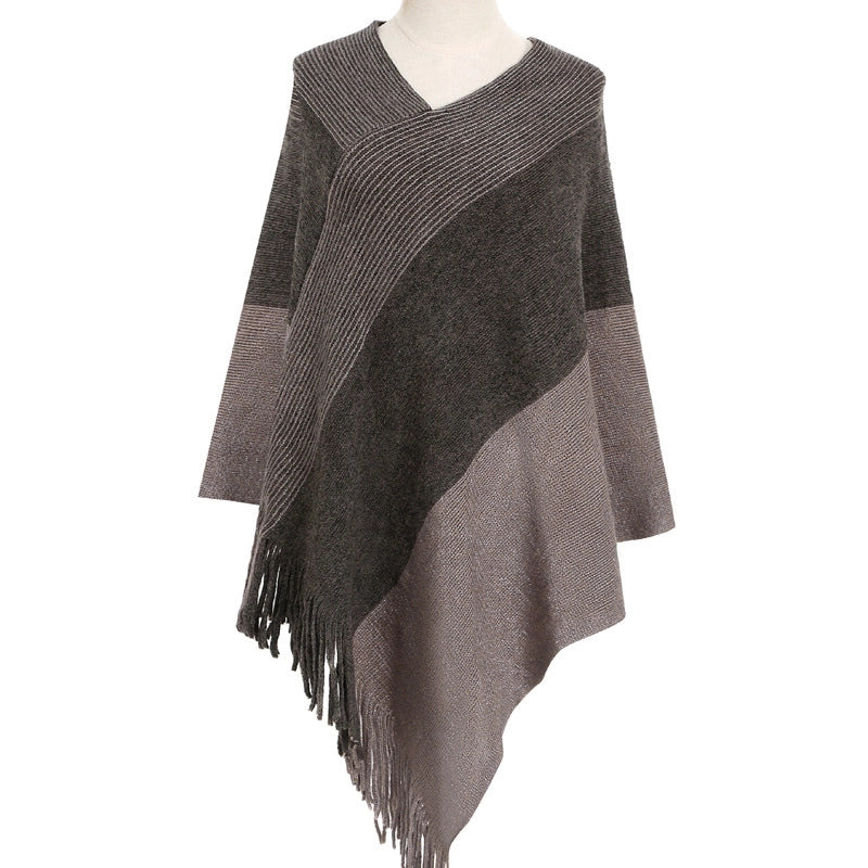 Women's Streetwear Geometric Imitation Cashmere Tassel Shawl