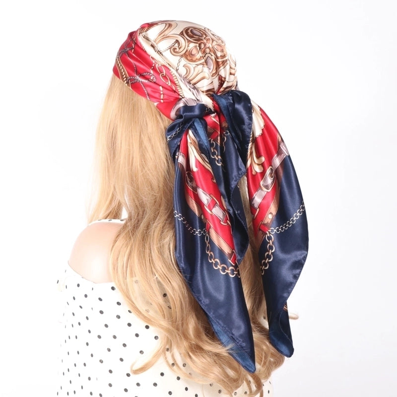 Women's Casual Vacation Streetwear Ditsy Floral Satin Printing And Dyeing Printing Dyeing Kerchief Bandanas