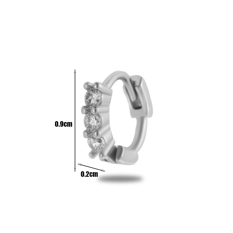 1 Piece Minimalist Classic Style Geometric Plating Inlay Copper Zircon 18k Gold Plated Ear Studs