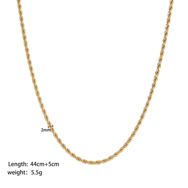 304 Stainless Steel 18K Gold Plated Streetwear Plating Metal Solid Color Sweater Chain Necklace