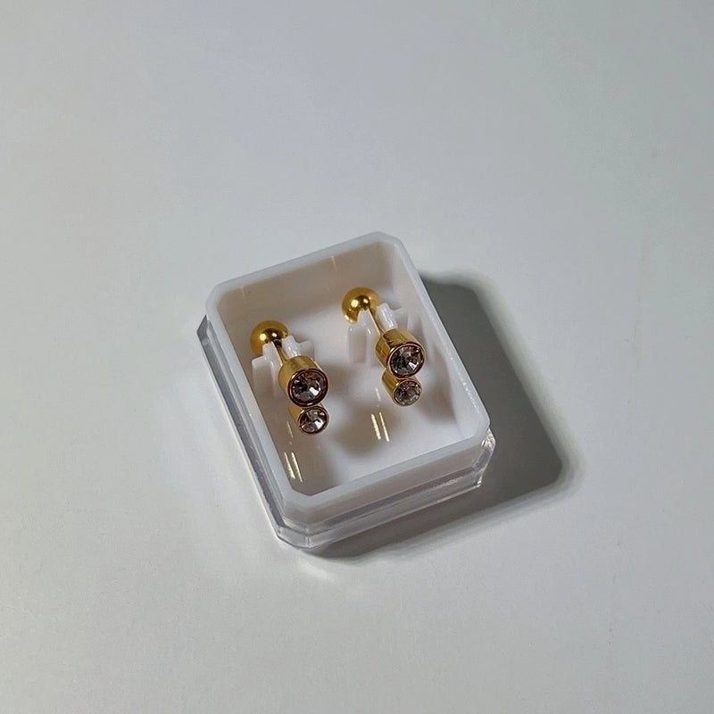 Sweet Animal/zodiac Heart Shape Facial Features/expressions Plating Smiley Face Titanium Steel Earrings