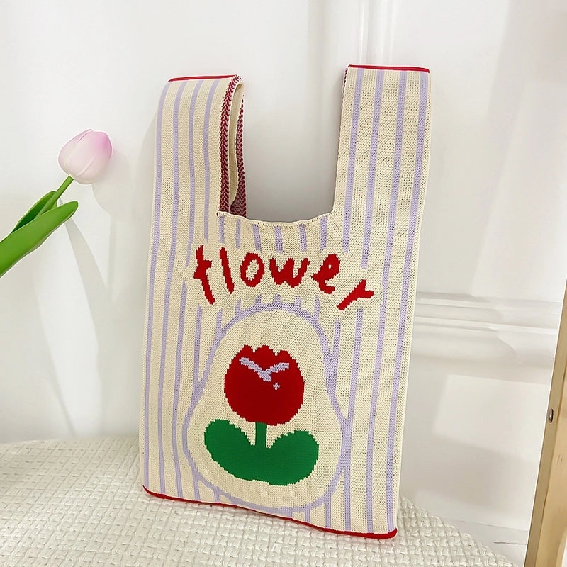 Women's Medium Polyester Animal Cartoon Flower Cute Classic Style Lock Clasp Handbag