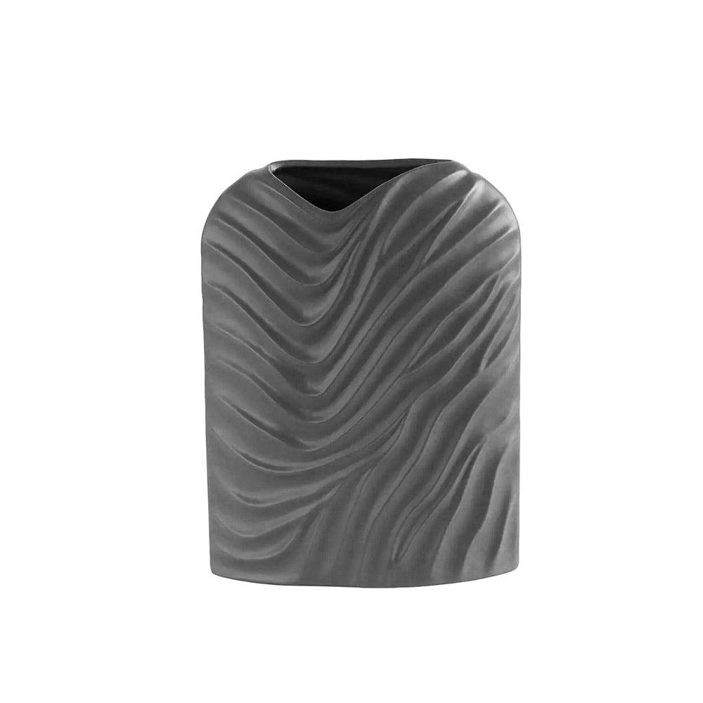 Waves Ceramic Vase - Graphite Grey