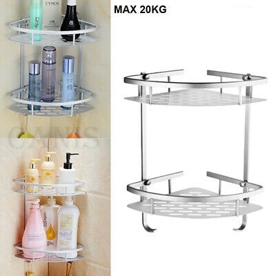 2 Layer Aluminium Bathroom Corner Rack