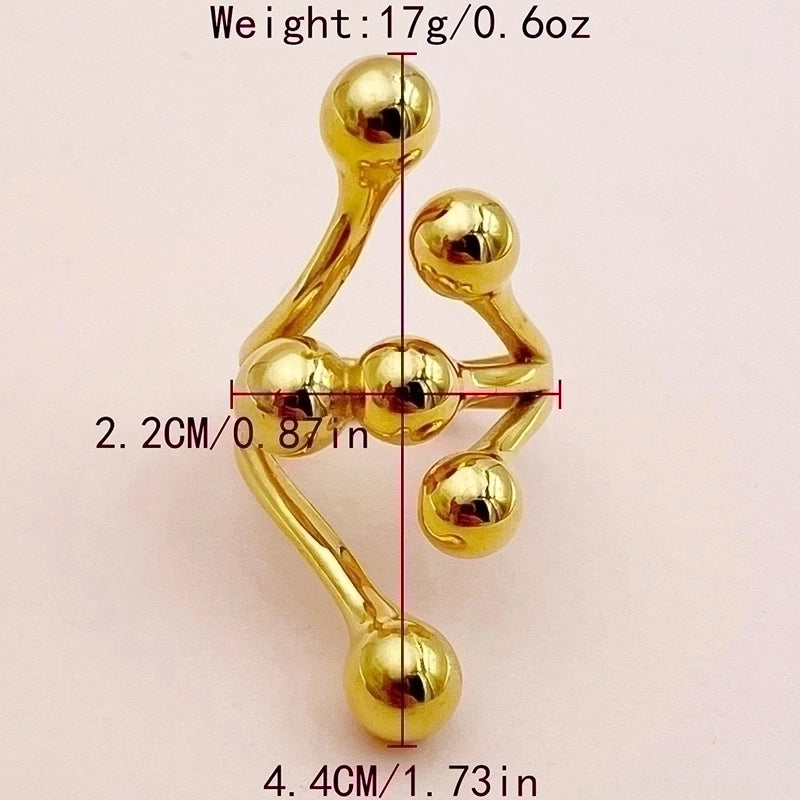 304 Stainless Steel 14K Gold Plated Retro Classic Style Plating Geometric Water Droplets Open Rings