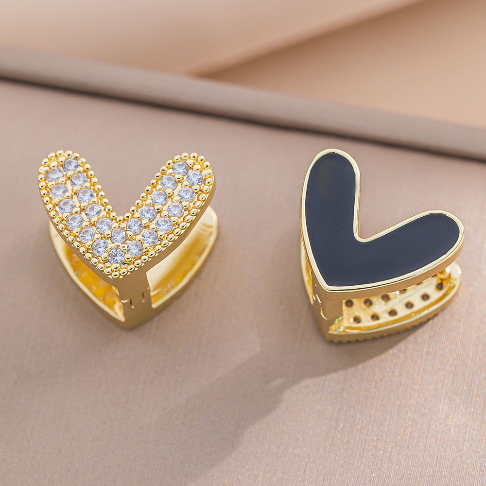 Small Exquisite And Sweet Angela Red Double-Sided Love Earrings Fashionable Earrings For Women