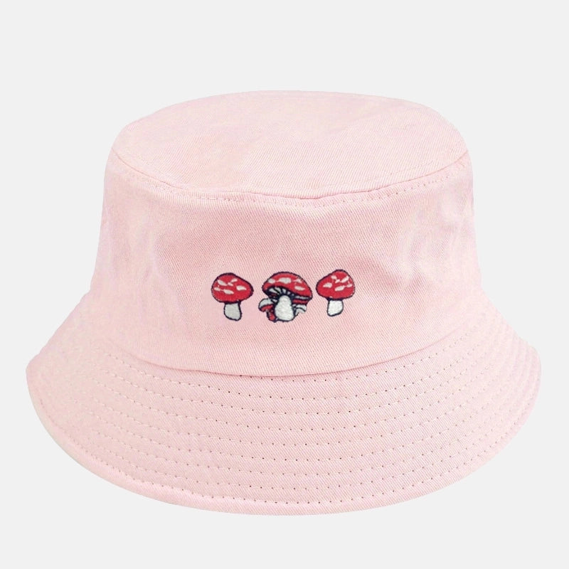 Unisex Basic Minimalist Mushroom Curved Eaves Bucket Hat