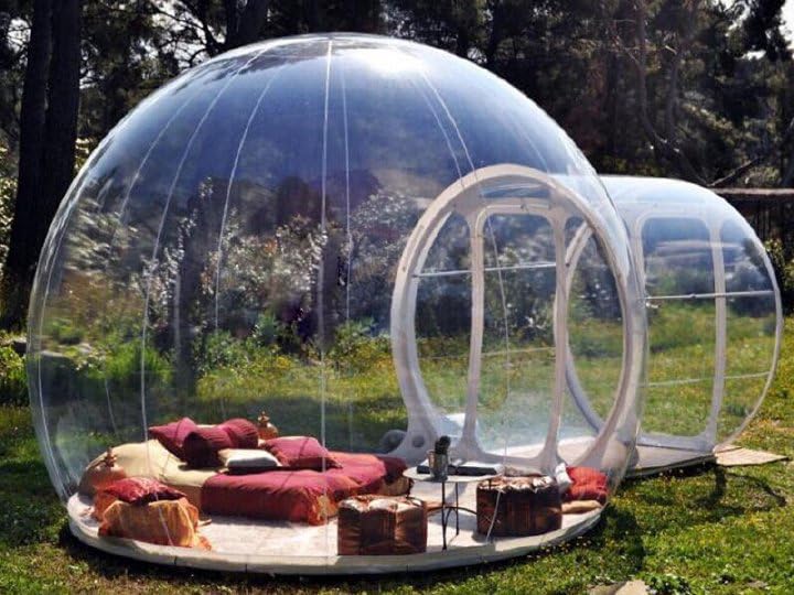 Bubble Tent Outdoor Inflatable Bubble Tent Inflatable Dome Tent Material Transparent 360° View with Channel Suitable for Camping, Hiking,2~4 people