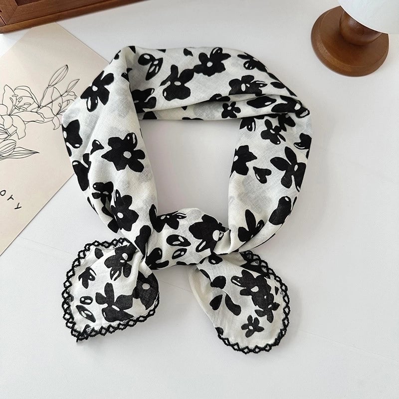 Women's Elegant Sweet Printing Cotton And Linen Silk Scarf