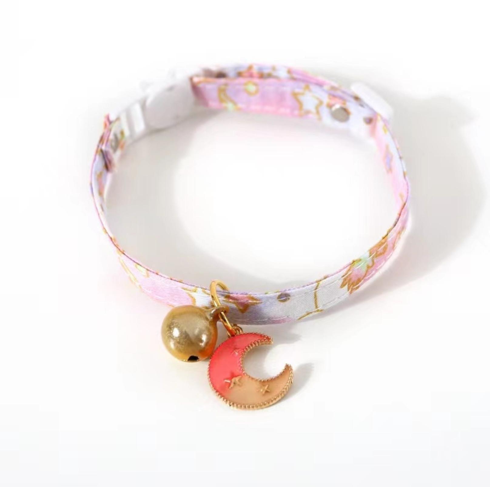 Sweet Moon and Star Series Adjustable Bell Cat Collar