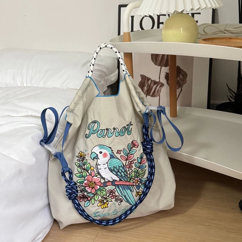 Women's Medium Nylon Animal Letter Vintage Style Classic Style Square Open Underarm Bag