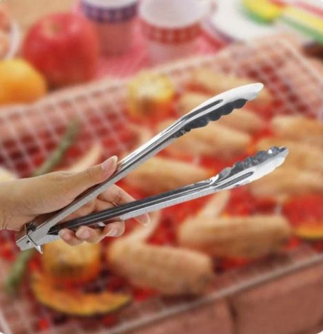 Stainless Steel Metal Tongs - BBQ Food Tongs Kitchen Tongs - Kitchen Accessories