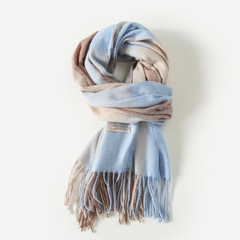 Women's Minimalist Classic Style Color Block Imitation Cashmere Scarf