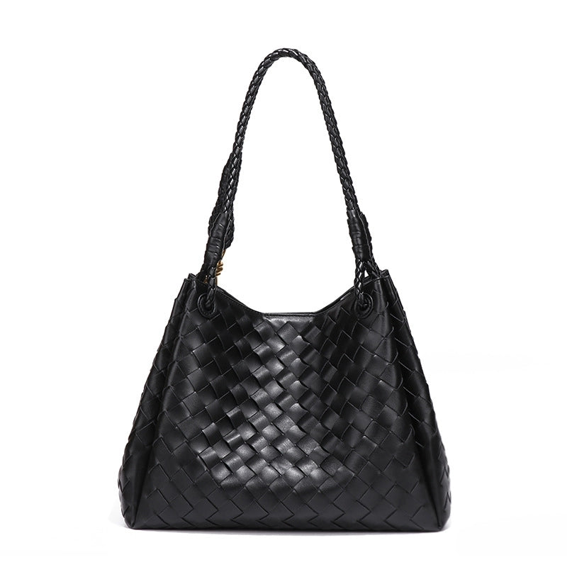 Women's Large Pu Leather Solid Color Elegant Streetwear Square Magnetic Buckle Handbag
