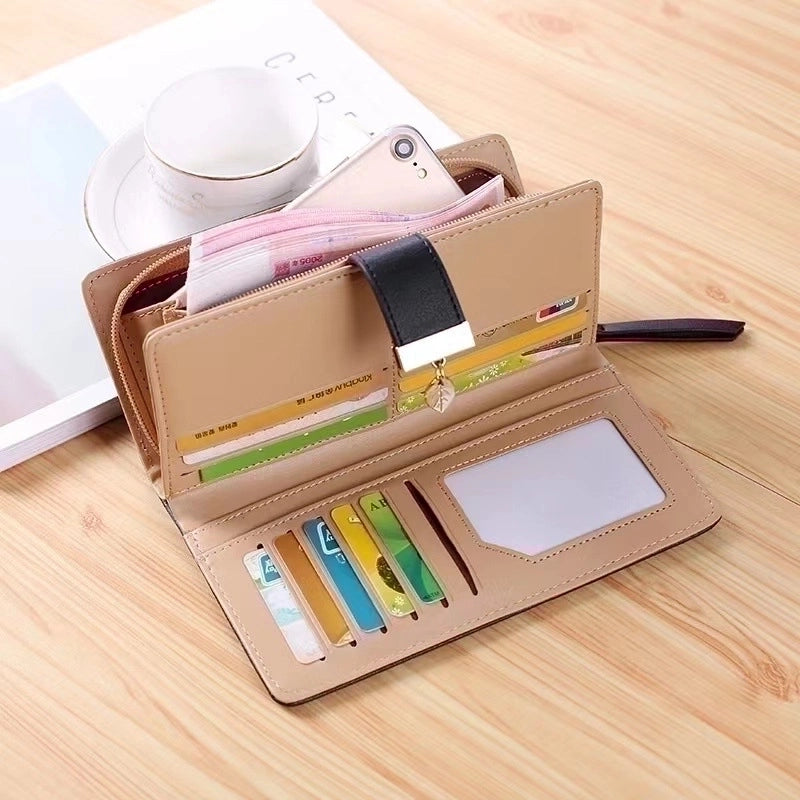 Women's Spring&summer Pu Leather Geometric Vintage Style Square Zipper Buckle Long Wallet