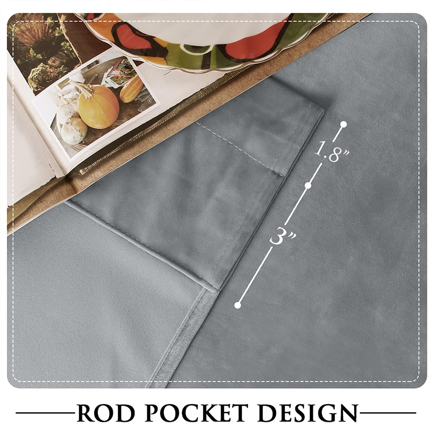 Light Grey-Velvet Window Curtains (Ultra Soft)