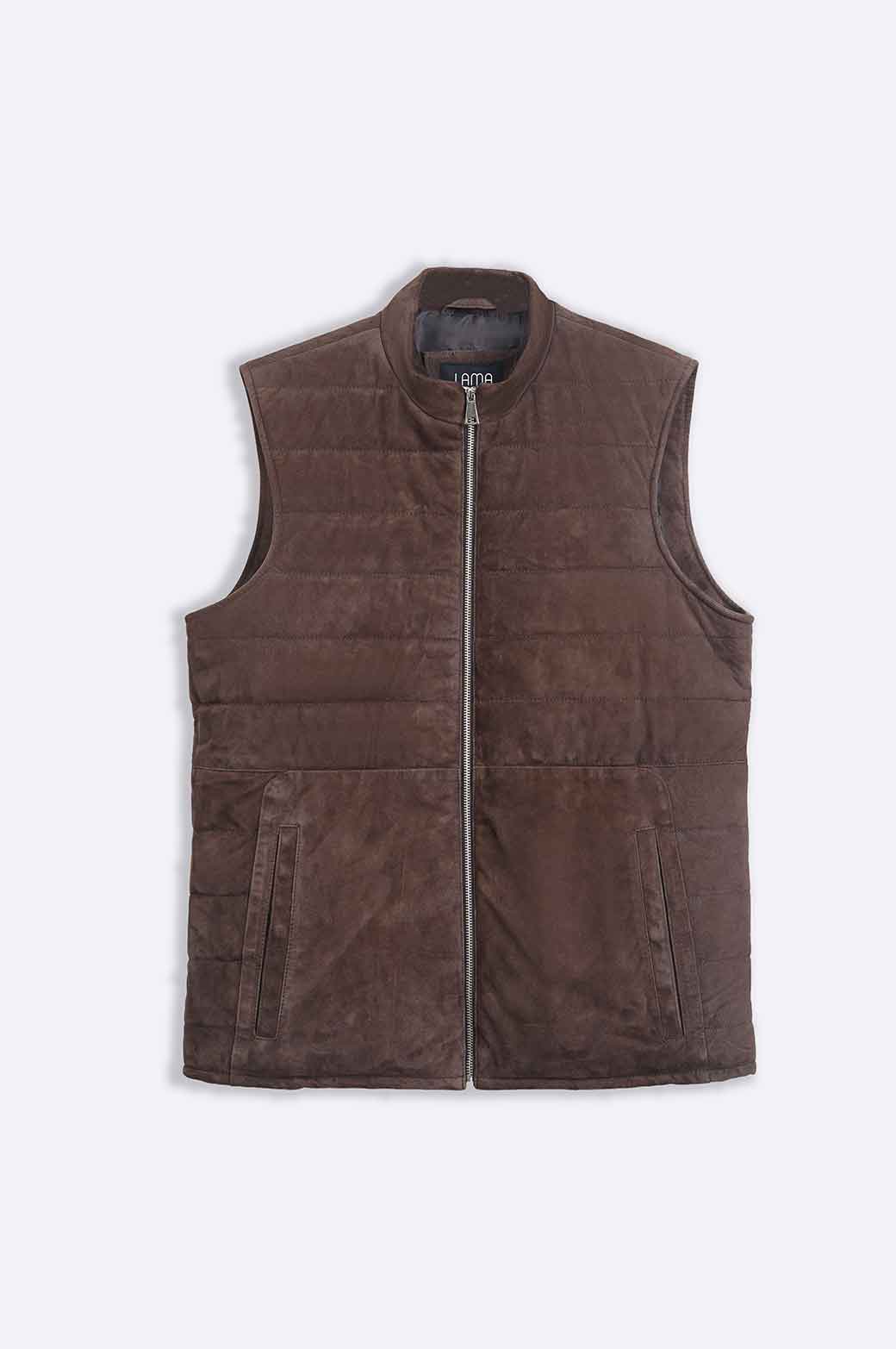 SUEDE ZIPPER GILET