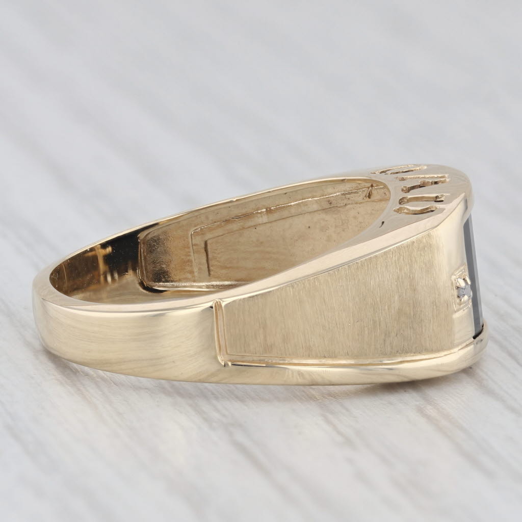 Onyx Diamond DAD Ring 10k Yellow Gold Size 10