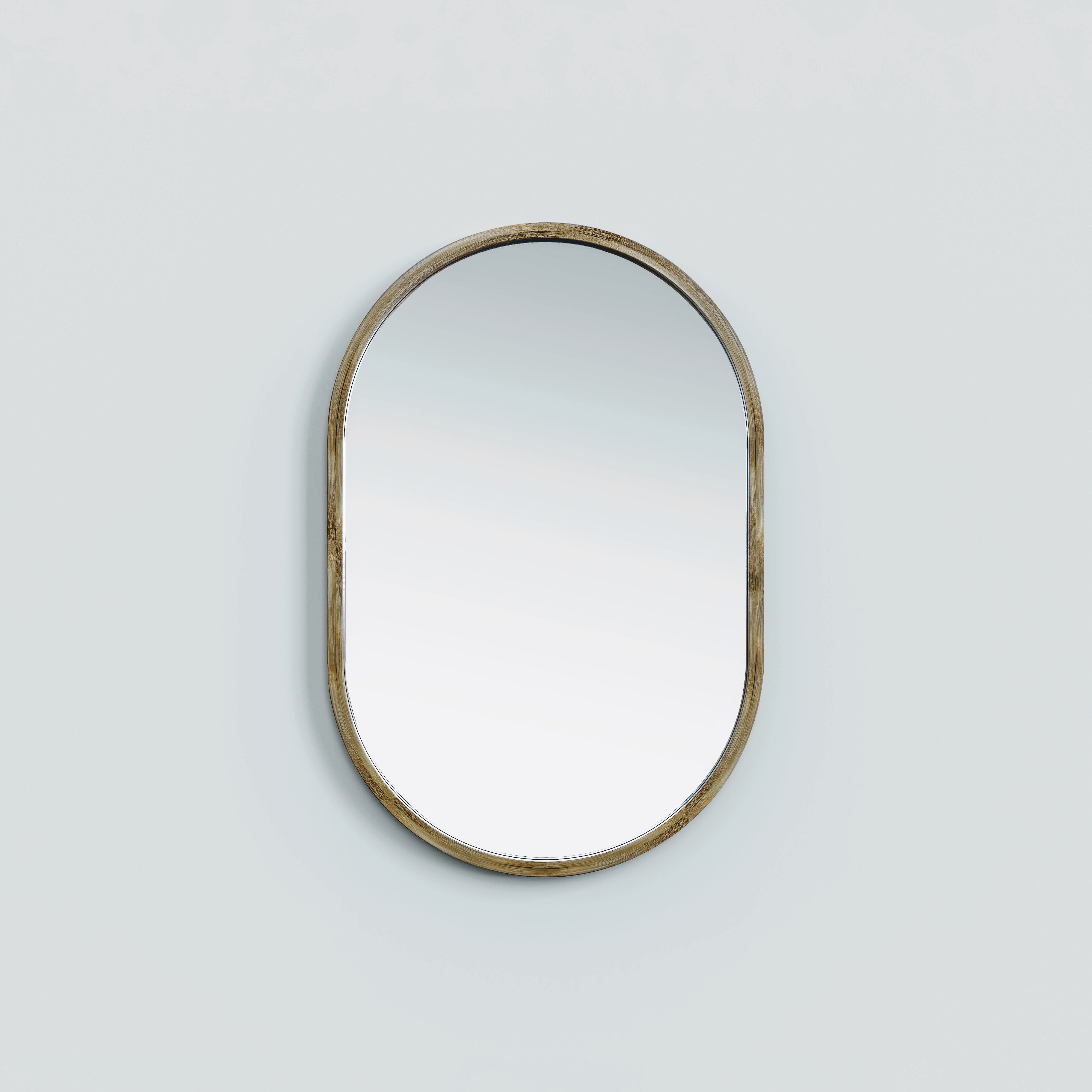 Mira Oval Wall Mirror: Handmade Oval Wall Mirror For Dressing Bathroom Bedroom [60cm/23.62in(W) x 90cm/35.43in(H)]