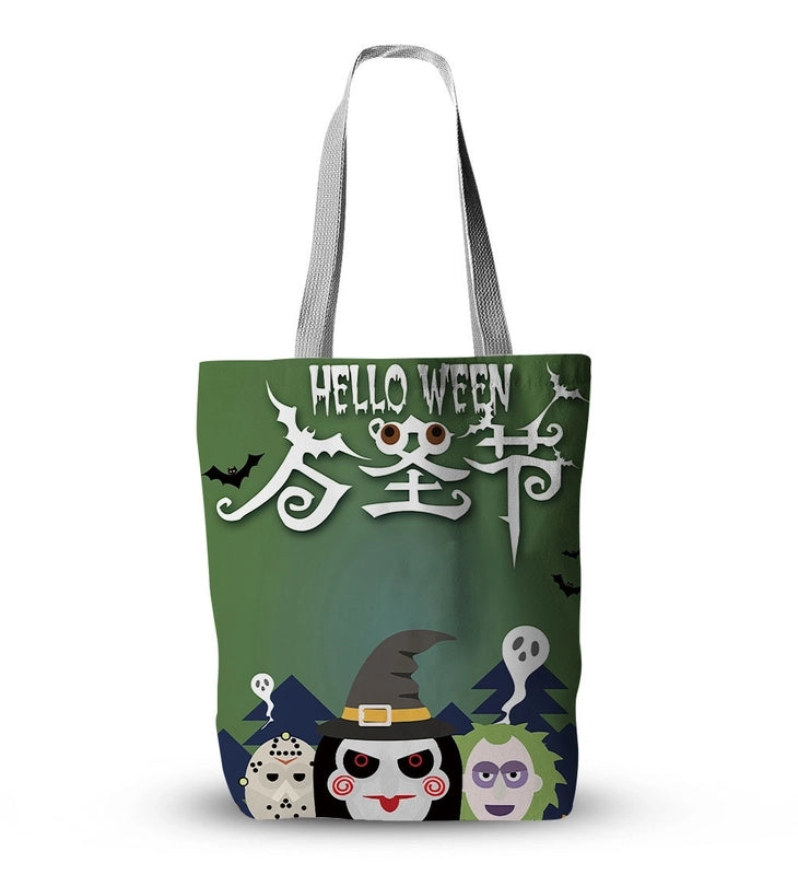 Women's Casual Pumpkin Bat Ghost Shopping Bags