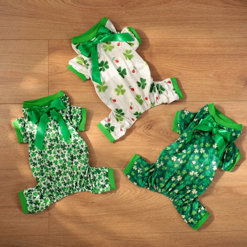 Casual Cute Polyester St. Patrick Shamrock Pet Clothing