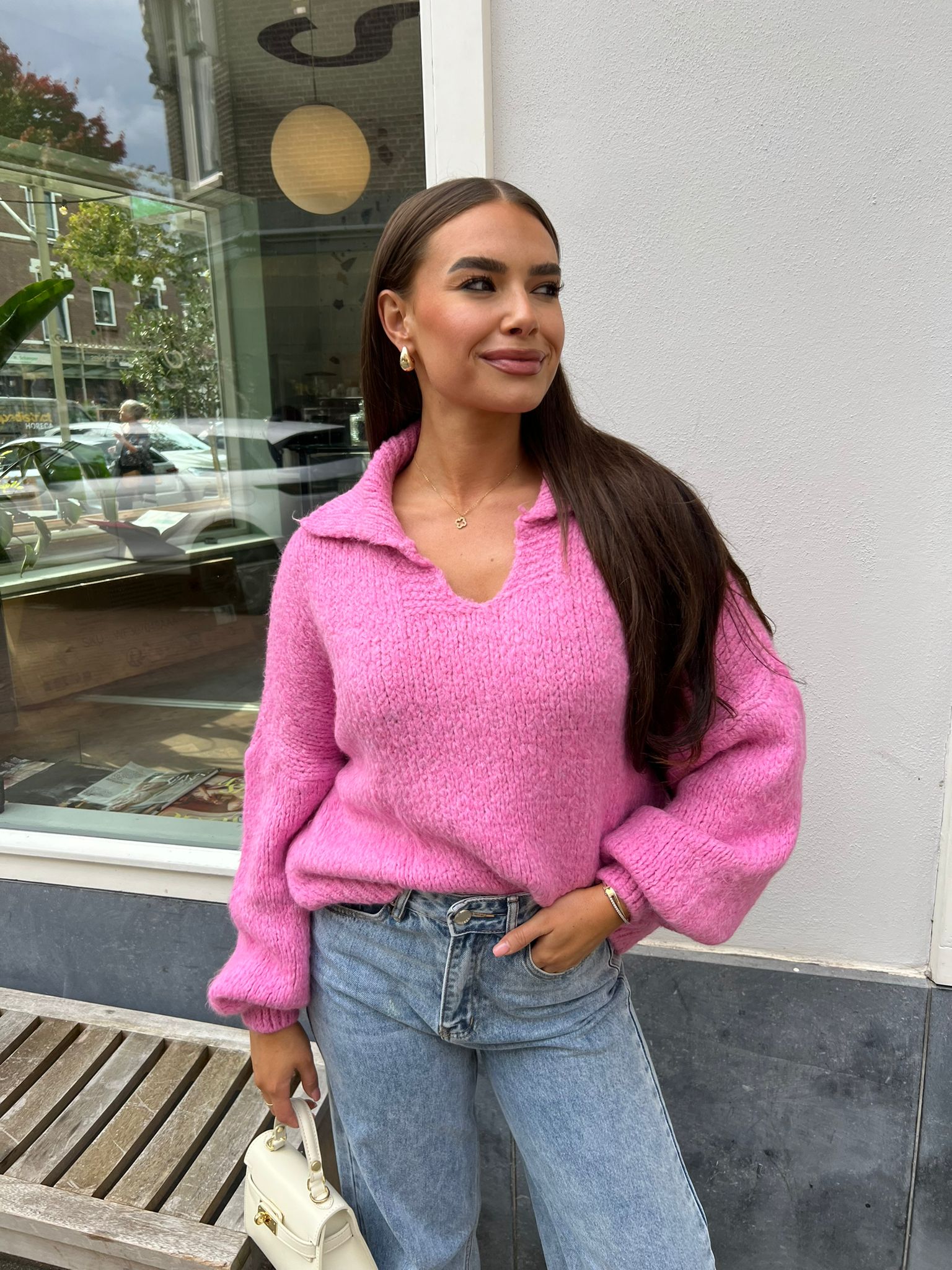 Polo sweater candy pink