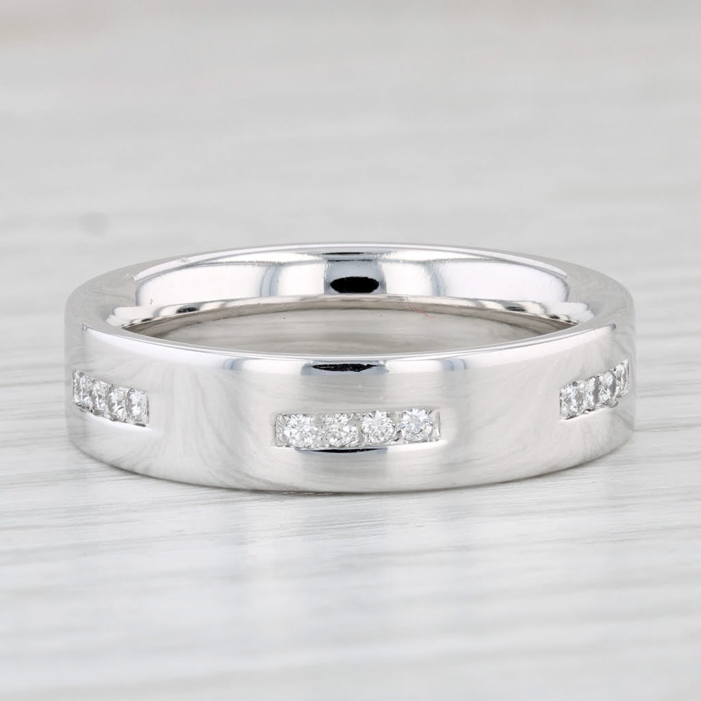 Men's 0.34ct Diamond Wedding Ring 14k White Gold Size 10.25 Band