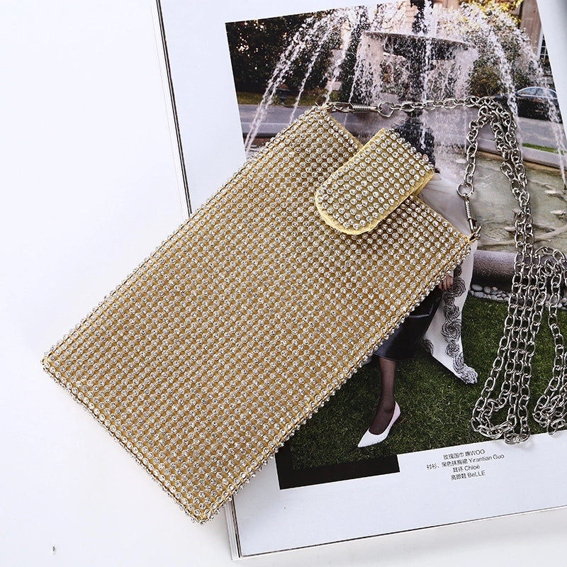 Black Gold Silver Solid Color Evening Bags