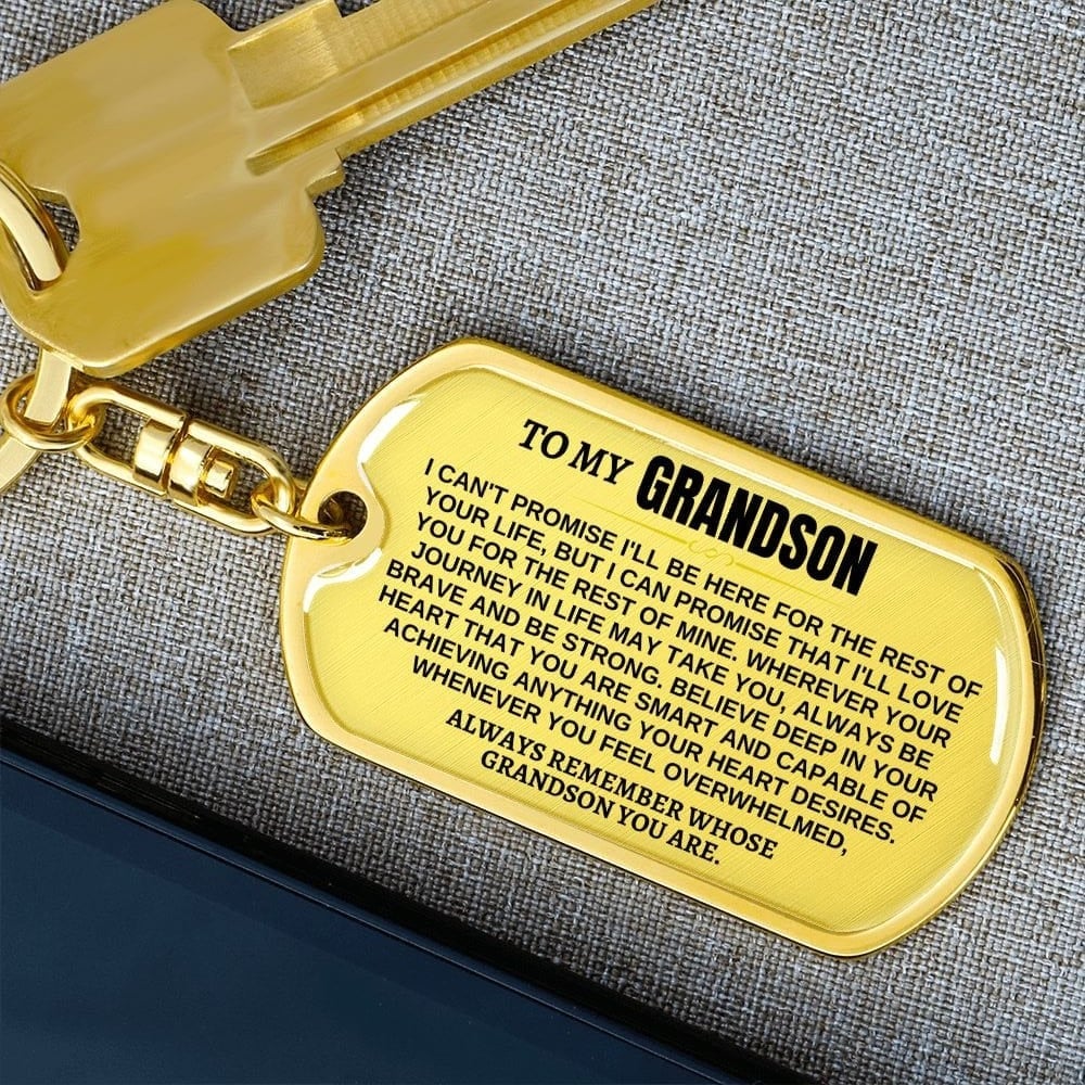 🎁49%--🔥 To My Grandson - Remember Whose Grandson You Are - Unique Keychain