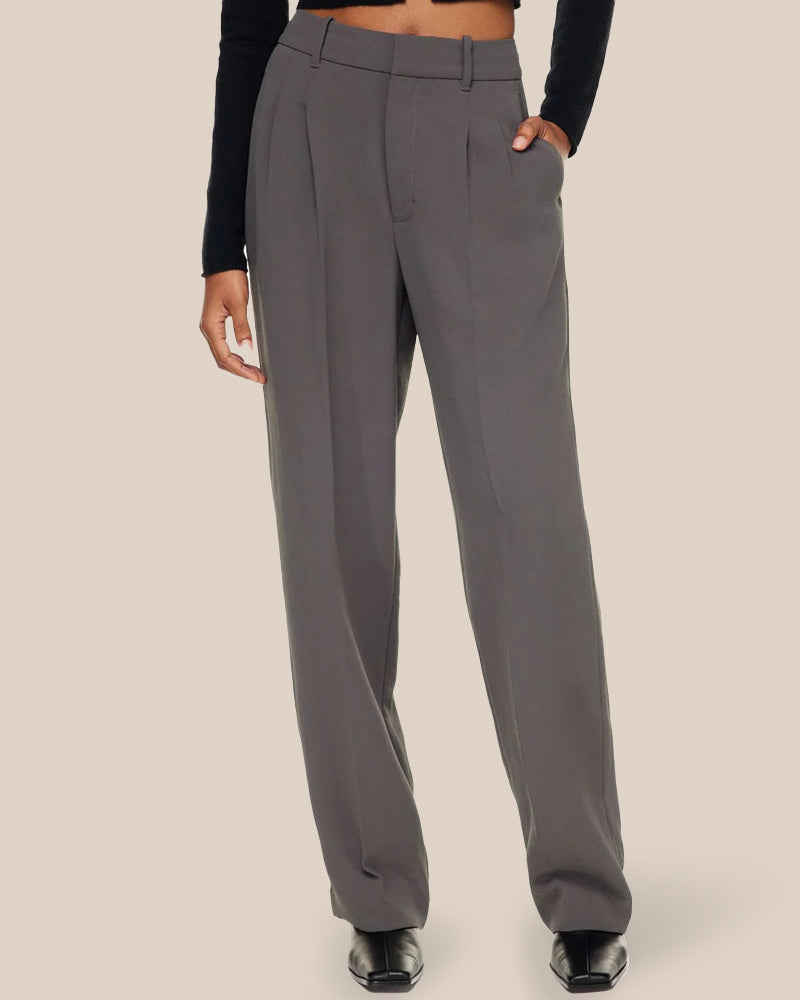 Icy Tailored Crepe Wide-Leg Pants