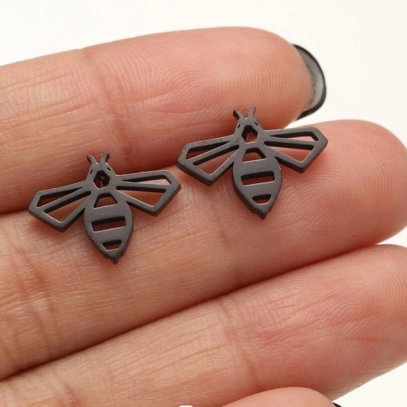 1 Pair Casual Cute Animal Plating Hollow Out 304 Stainless Steel 18K Gold Plated Ear Studs