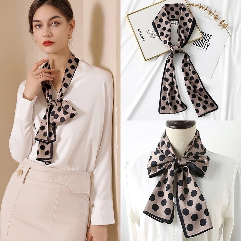 Women's Sweet Lattice Satin Silk Scarves