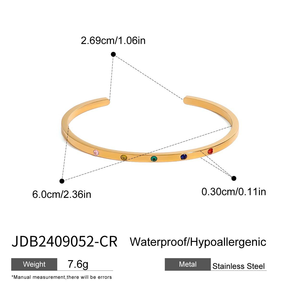 Stainless Steel Rhinestone Open Bracelet High Version Bracelet Titanium Steel Hand Jewelry Bracelet
