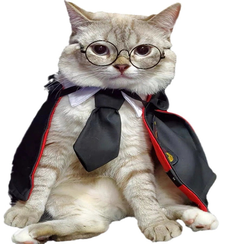 Pet Magic Cloak Cyber Popular Cloak Embroidered Spring And Autumn Dog Shawl Cat COS Fashion Clothes