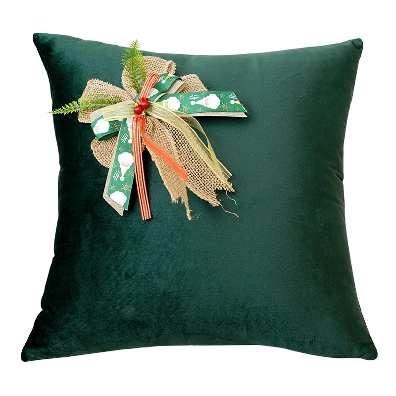 Christmas Cute Christmas Modern Style Letter Bow Knot PP Cotton Throw Pillow Pillow Cases Couch & Sofa Decor