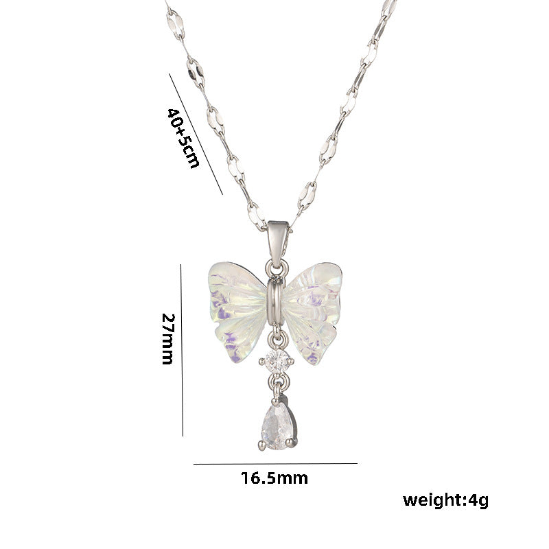 Niche Bow Titanium Steel Material Women All-Match Titanium Steel Material