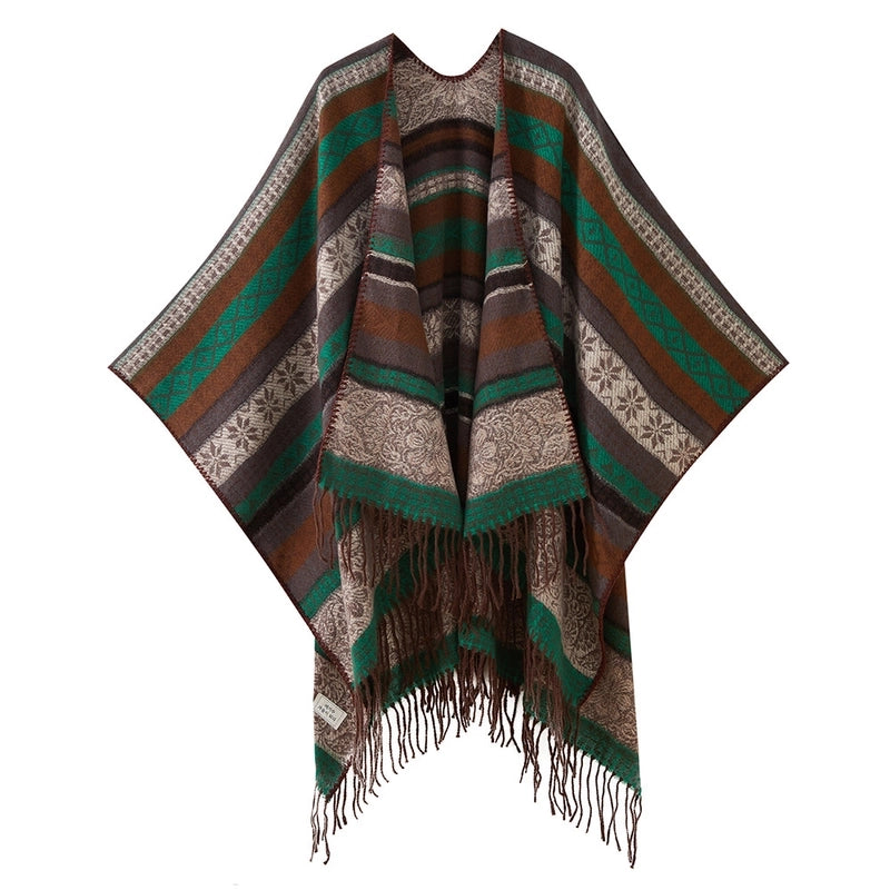 Women's Ethnic Style Color Block Polyester Shawl