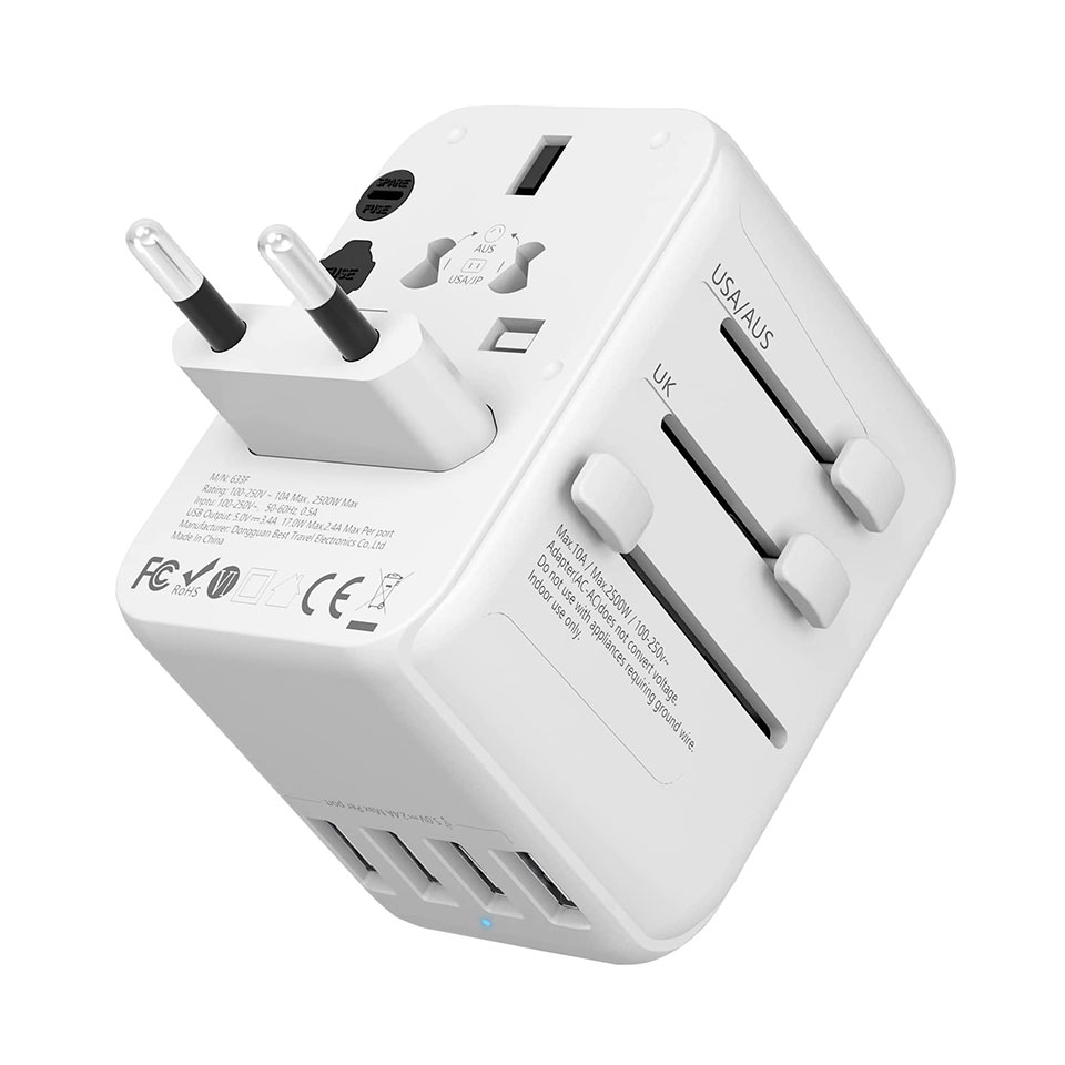 Worldplug Fast Wall Charger Plug Adapters Converter Worldwide 4 usb Universal Travel Power Adapter for Cell Phones Android