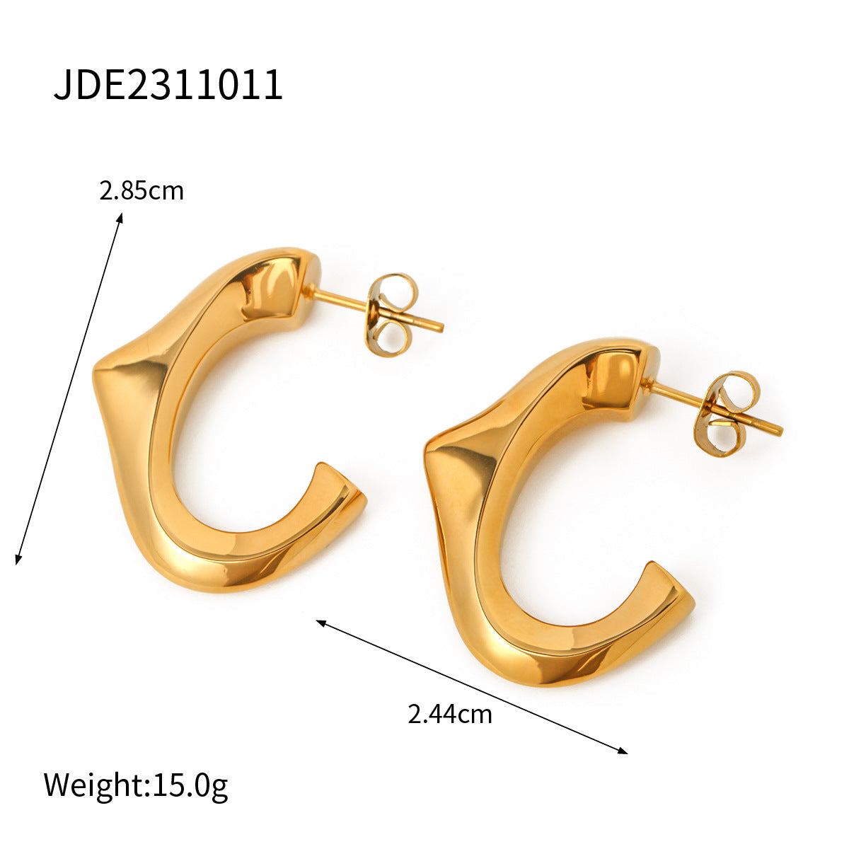 Jie Ding Stainless Steel Earrings Pearl Earrings Female Design Niche Titanium Steel