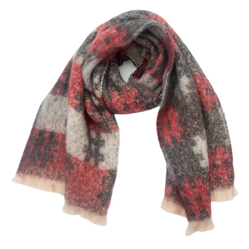 Unisex Casual Minimalist Geometric Color Block Polyester Scarf
