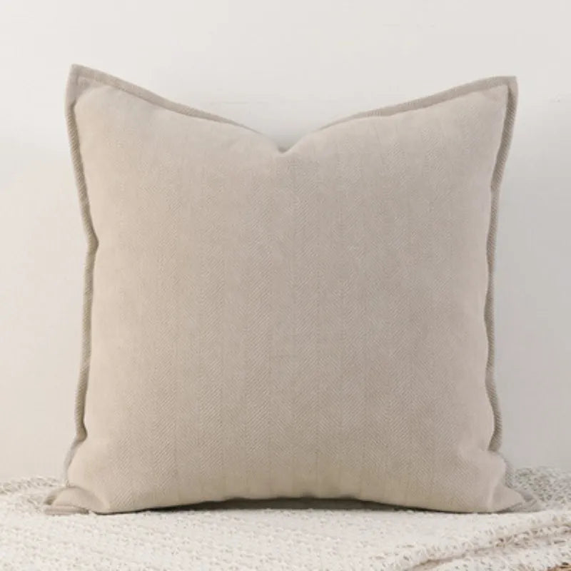 Alden Thickened Solid Cushion Cover - Apricot