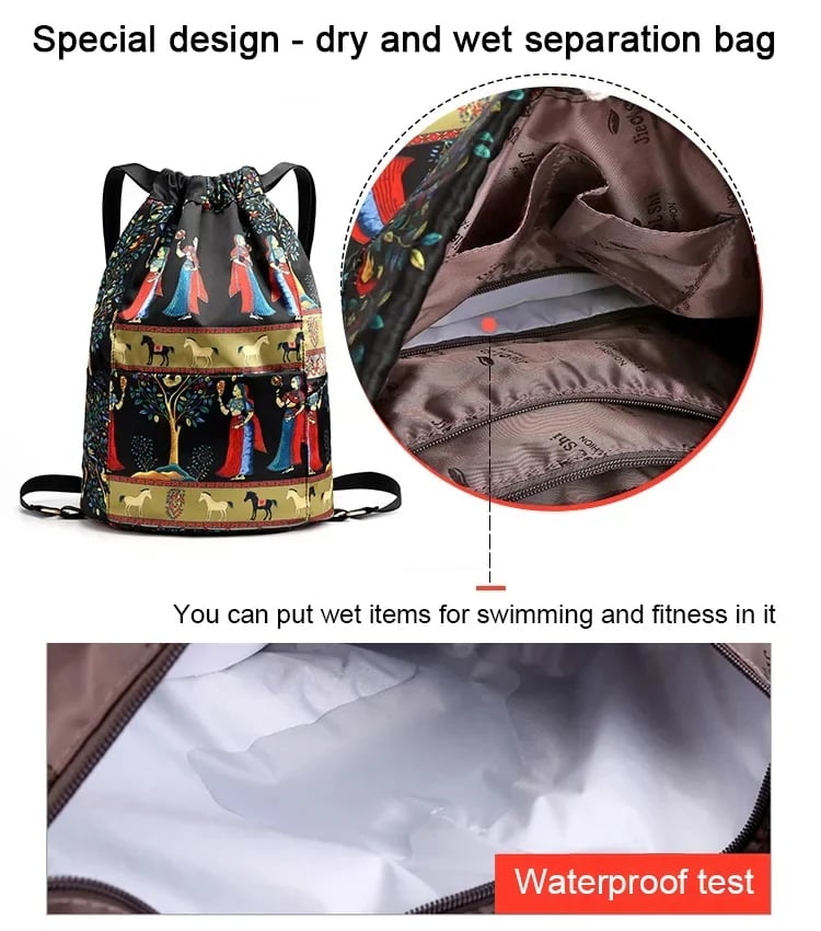 🔥Last Day Sale-49% OFF🔥Drawstring Foldable Large Capacity Dry-wet Separation Travel Sports Backpack