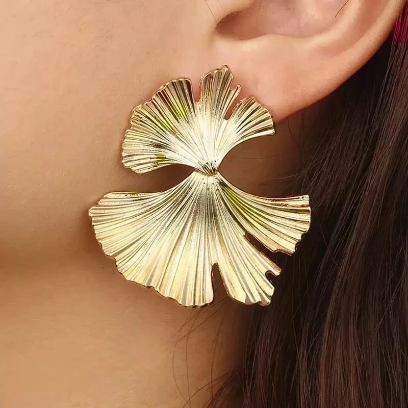 1 Pair Modern Style Flower Butterfly Ginkgo Leaf Polishing Plating 304 Stainless Steel Ear Studs