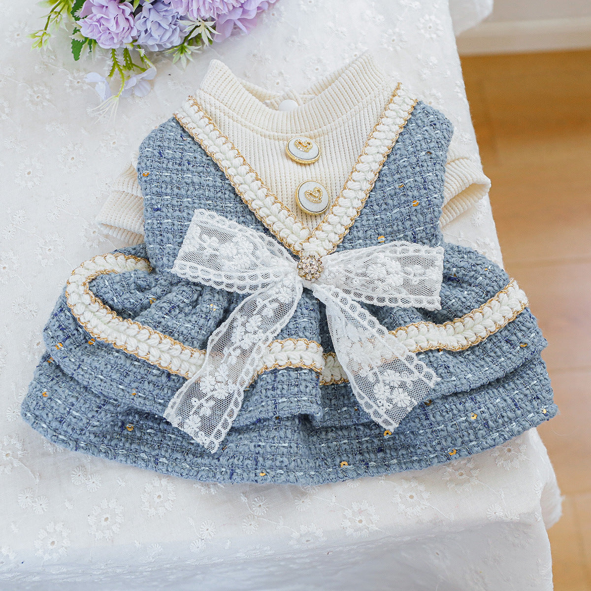 Warm Sweet Bowknot Layered Princess Dress